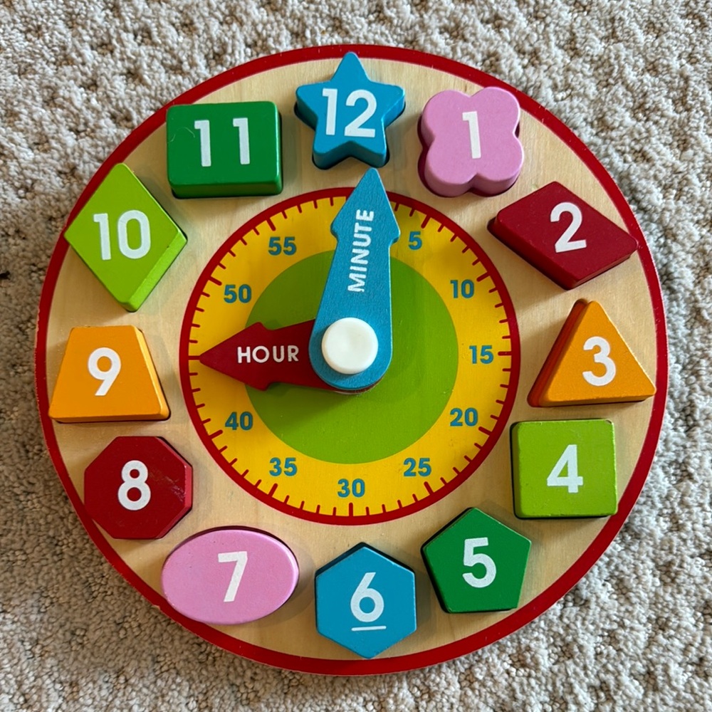 Melissa & Doug Red and Blue Educational Clock